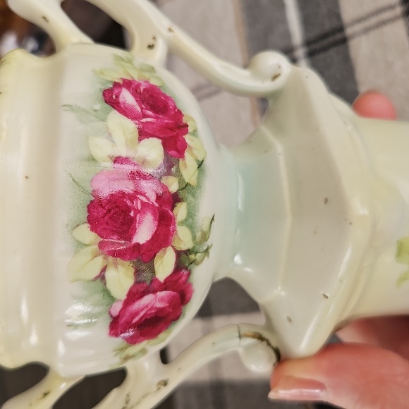 Floral Ceramic Vase with Handles - Vintage - Picture 11 of 13